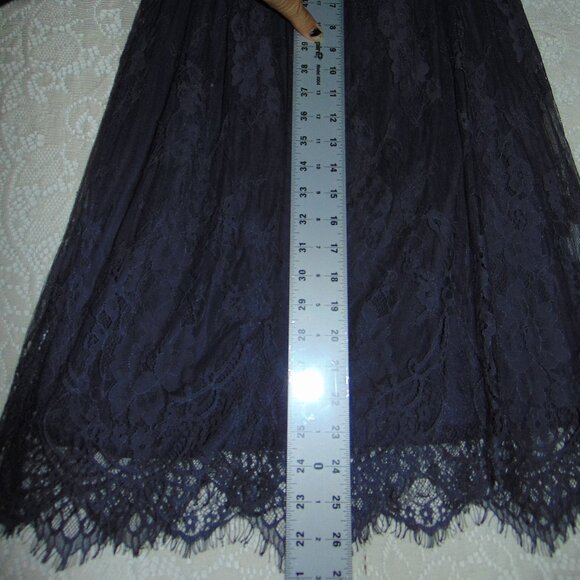 American Eagle Tunic blouse lace womens scalloped cottagecore Whimsigoth blue M - Picture 7 of 11